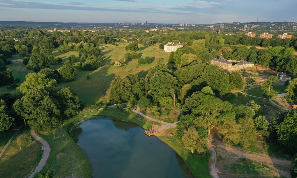ariel view of park